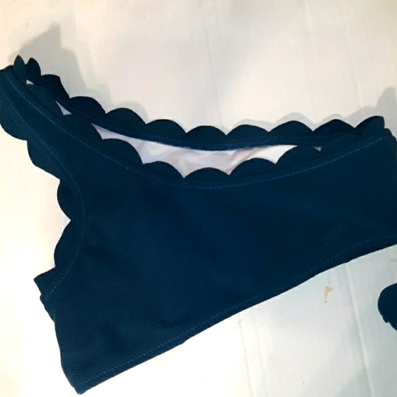 NWT CUPSHE Teal Scalloped Edge One Shoulder Bikini - Picture 13 of 16